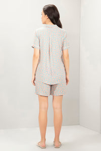 Sleep Shorts Set - Peach Leaf Print thumbnail 3