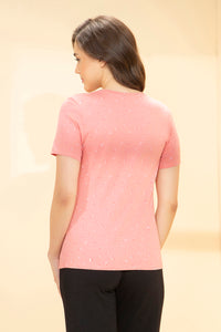 Scoop Neck Sleep Tee - Coral Floral Print thumbnail 3