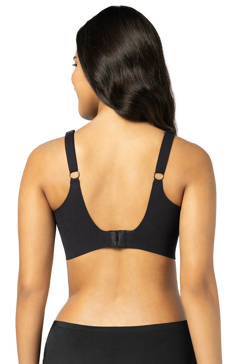 Invisi Breathe Non-Padded Non-Wired Cotton Bra - Black - Image 3 of 5