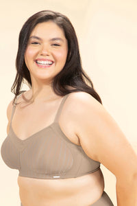 Contoured Comfort Non-Padded Non-Wired Support Bra - Seasame thumbnail 3