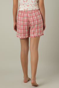 Sleep Shorts - Blush Rose Check Print thumbnail 3