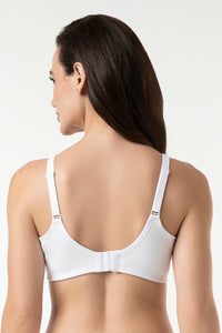 Cotton Smooth Back Solid Non-Padded Non-Wired Support Bra - White thumbnail 3