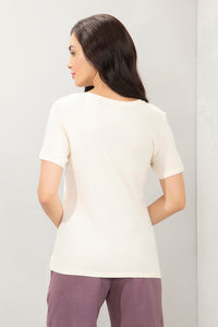 Scoop Neck Sleep Tee - Buttercream Print thumbnail 3