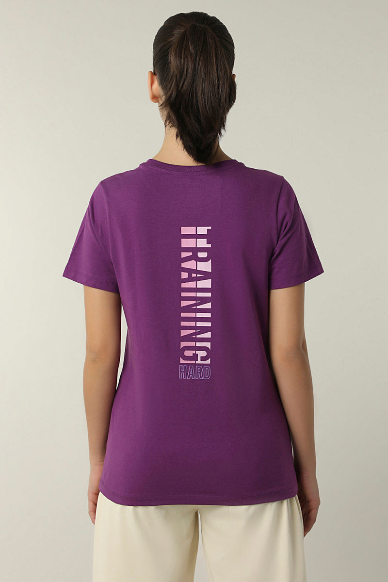 Essential Printed Tee - Imperial Purple - Image 3 of 5