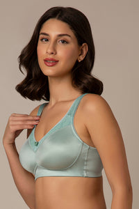 Elegant Support Non-Padded & Non-Wired Bra - Seafoam thumbnail 2