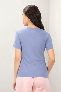 V-Neck Sleep Tee - Blue Ice Print thumbnail 3