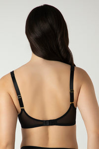 Glam Padded Non-Wired Plunge Bra - Black thumbnail 3