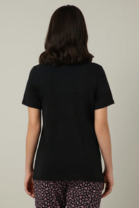 V-Neck Sleep Tee - Floral Heart Print thumbnail 3