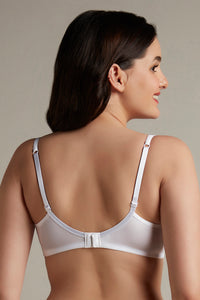 Chic Comfort Non-Padded and Non-Wired Cotton Bra - White thumbnail 3