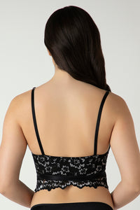 Femme Lace Padded Non-Wired Demi Bra - Black thumbnail 3