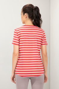Essential Stripe Tee - Coral Stripes thumbnail 3