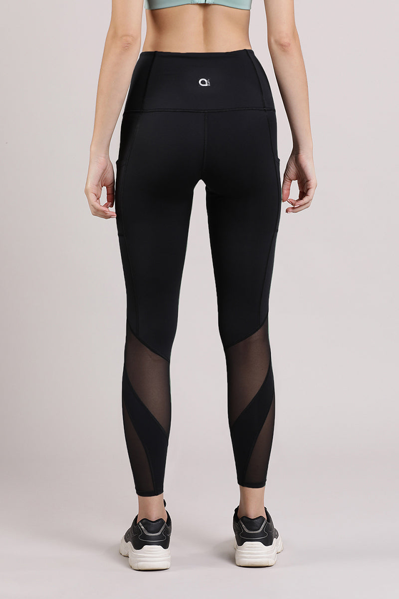 Energize Panelled Tights - Black