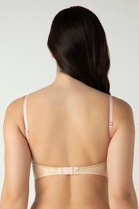 Femme Lace Padded Non-Wired Longline Bra - Dusty Pink thumbnail 3