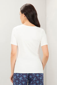 V-Neck Sleep Tee - Snow White Print thumbnail 3