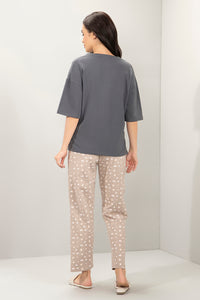 Lounge Laze PJ Set - Brown Puppy Print thumbnail 3