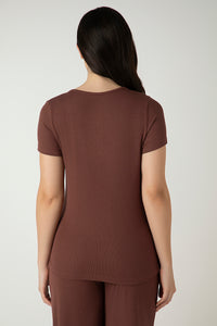 Serene Dream Henley Neck Tee - Cinnamon thumbnail 3