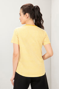 Essential Stripe Tee - Golden Rod Stripes thumbnail 3