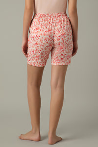 Sleep Shorts - Peach Floral Print thumbnail 3