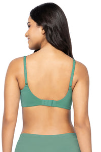 Smooth Plunge Padded Non-Wired Bra - Malachite Green thumbnail 3
