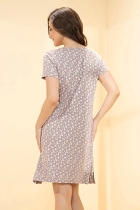 Comfort Sleep Dress - Purple Floral Print thumbnail 3