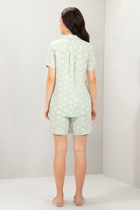 Sleep Shorts Set - Seafoam Green Floral Print thumbnail 3