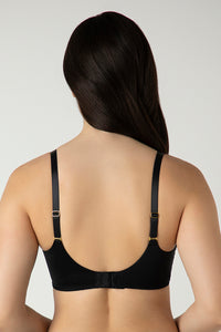 Glam Floral Non-Padded Wired Minimizer Bra - Black thumbnail 3