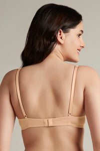Smooth Style Padded Non-Wired Cotton Bra - Sandalwood thumbnail 3