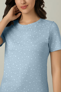 Scoop Neck Sleep Tee - Celestial Blue Print thumbnail 4