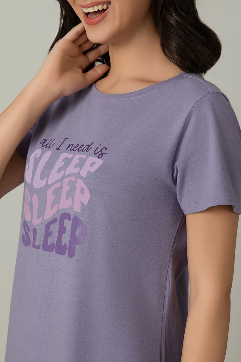 Comfort Sleep Dress - All I Need Is Sleep Print