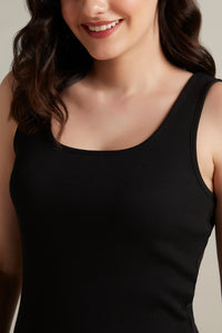 Rib Tank top - Black thumbnail 4