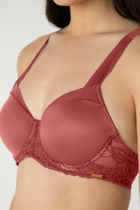 Glam Lace Padded Wired Balconette Bra - Cowhide thumbnail 4