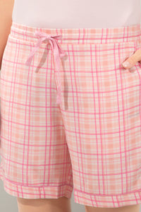 Sleep Shorts - Apricot Checks Print thumbnail 4