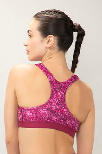 Energize Medium Impact Round Neck Sports Bra - Mosaic Print thumbnail 4