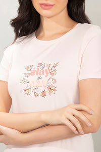 Scoop Neck Sleep Tee - Slay The Day Print thumbnail 4