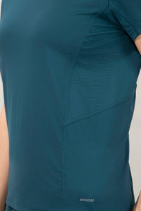 Flaunt Short Sleeve Round Neck Workout T-Shirt - Reflecting Pond thumbnail 4