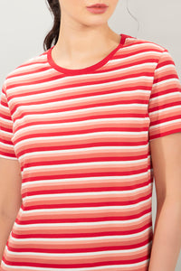 Essential Stripe Tee - Coral Stripes thumbnail 4
