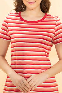 Lounge Laze Dress - Coral Stripes thumbnail 4