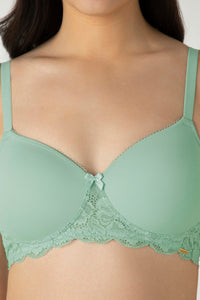 Lace Elegance Padded Non-Wired Bra - Aqua Foam thumbnail 4