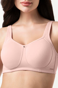 Cotton Super Support Solid Non-Padded Non-Wired Bra - Blush Pink thumbnail 4