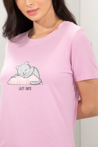 Scoop Neck Sleep Tee - Lazy Days Print thumbnail 4