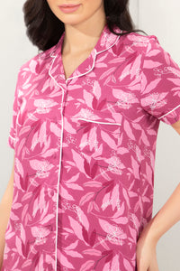 Sleep Shorts Set - Red Violet Floral Print thumbnail 4