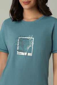 Scoop Neck Sleep Tee - Bloom Print thumbnail 4