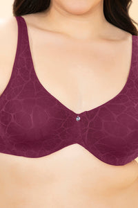 Sophistique Bliss Non-Padded Wired Minimizer Bra - Purple Potion thumbnail 4