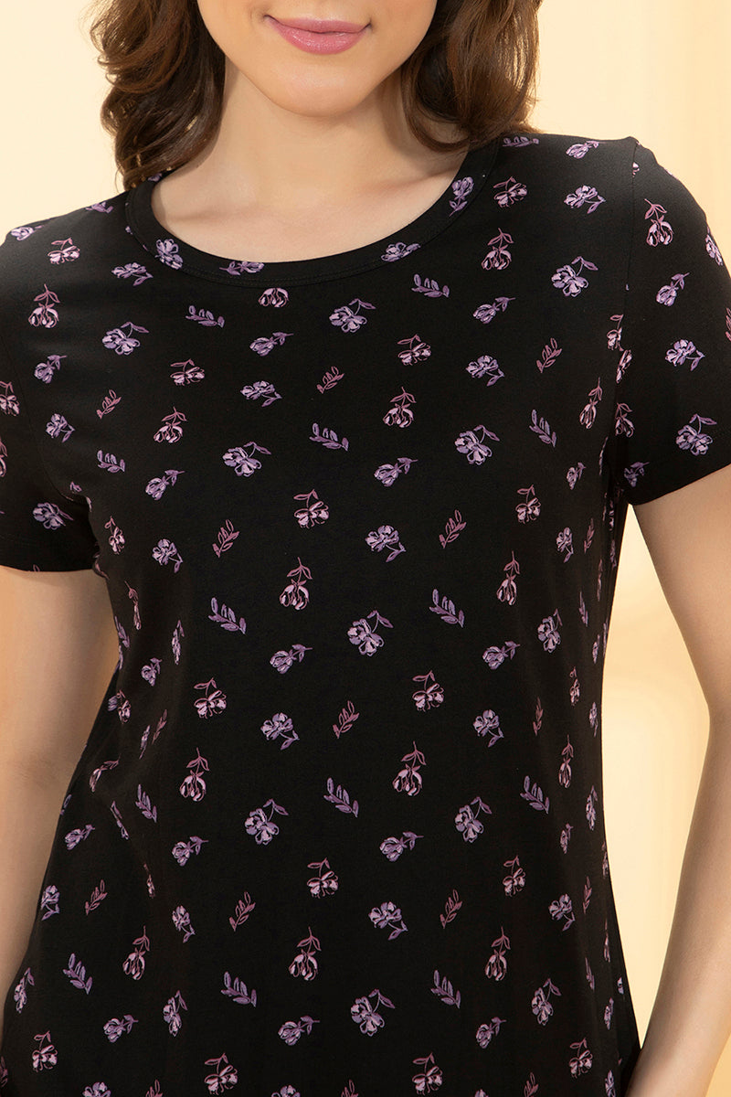 Lounge Laze Dress - Orchid Floral Print