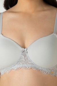Lace Elegance Padded Non-Wired Bra - Micro Chip thumbnail 4