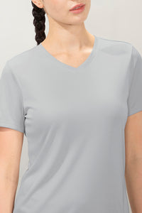 Energize Short Sleeve V-Neck Active T-Shirt - Dawn Blue thumbnail 4