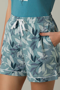 Sleep Shorts - Cameo Leaf Print thumbnail 4