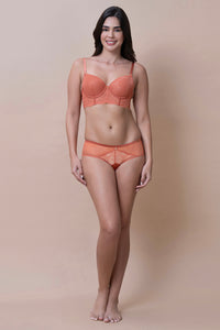 Amore Padded Wired Demi Longline Bra - Copper Coin thumbnail 5