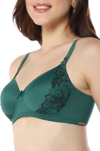 Floral Chic Padded Non-Wired Bra - Botanical Garden & Black thumbnail 4