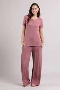 Serene Dream Henley Neck Tee - Mesa Rose thumbnail 4